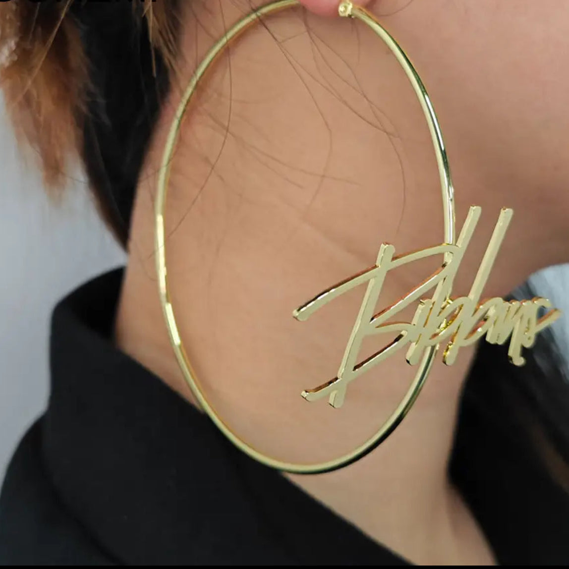 Personalize Front Detail Classic Hoop Earrings