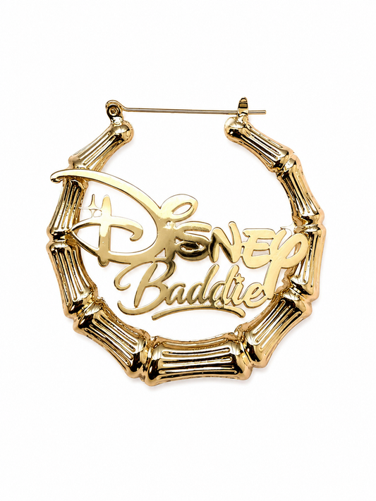 Made to order Inspired Disney Baddie hoop earrings.