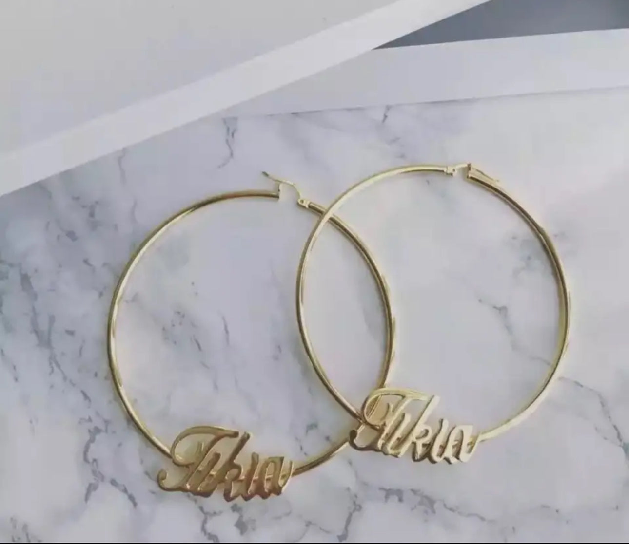 Personalize Detail Classic Hoop Earrings