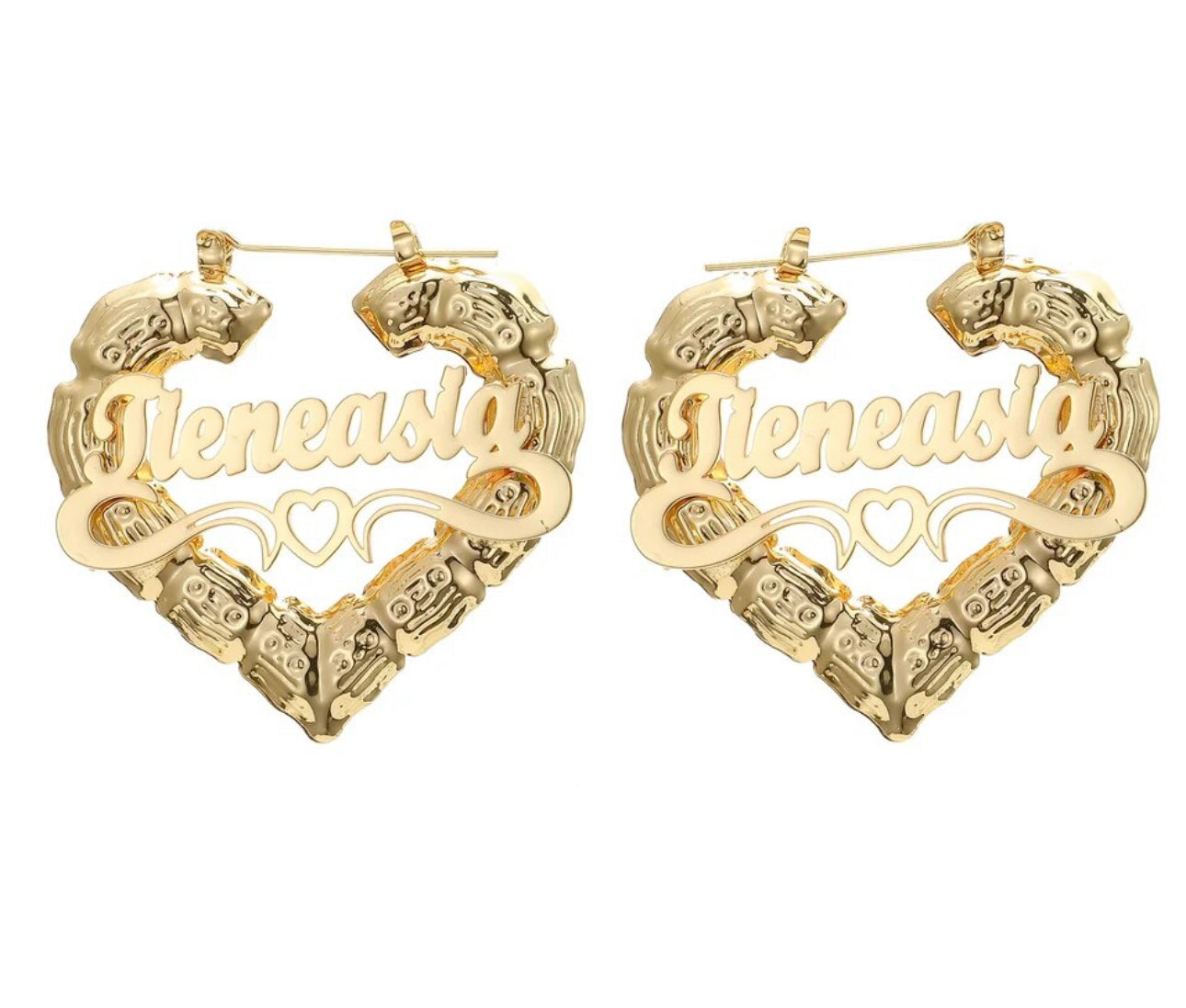 Personlize Heart Shaped Bamboo Earrings